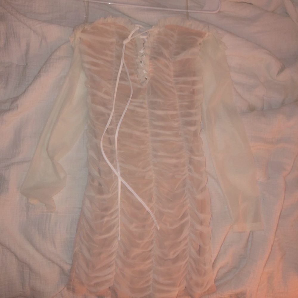 Fashion Nova Ruched white dress
